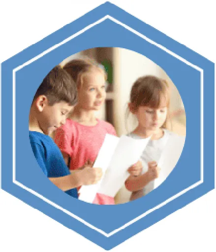 Young children reading out aloud